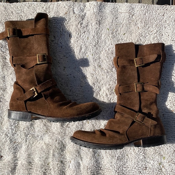 Fiorentini + Baker Brown Suede Combat Boots - Picture 1 of 16